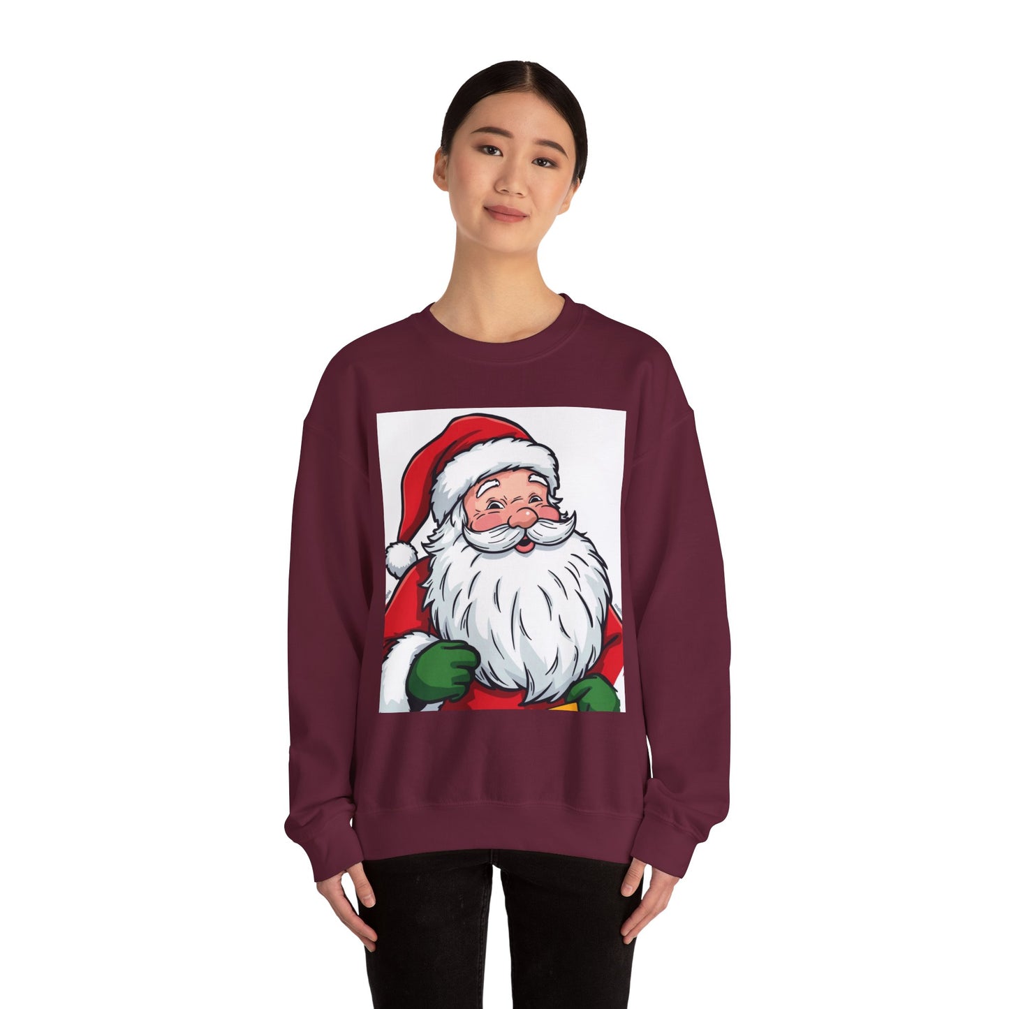Santa Claus Graphic Sweatshirt - Vintage Merry Christmas Crewneck