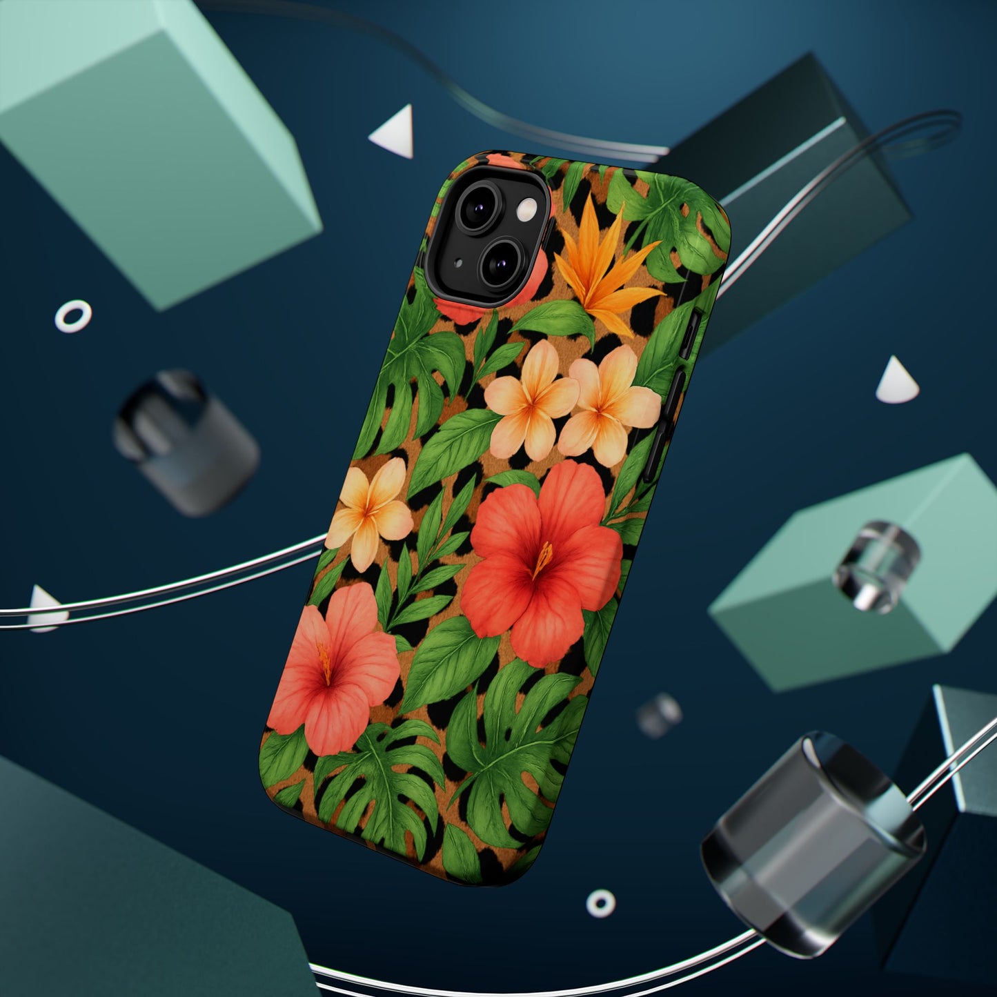 Tropical Floral Phone Case, Magnetic Tough Case for Summer Vibes, Gift for Nature Lovers, Phone Accessory for Travel, Tropical Decor