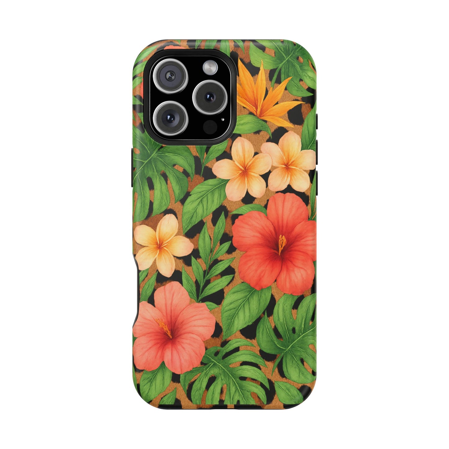 Tropical Floral Phone Case, Magnetic Tough Case for Summer Vibes, Gift for Nature Lovers, Phone Accessory for Travel, Tropical Decor