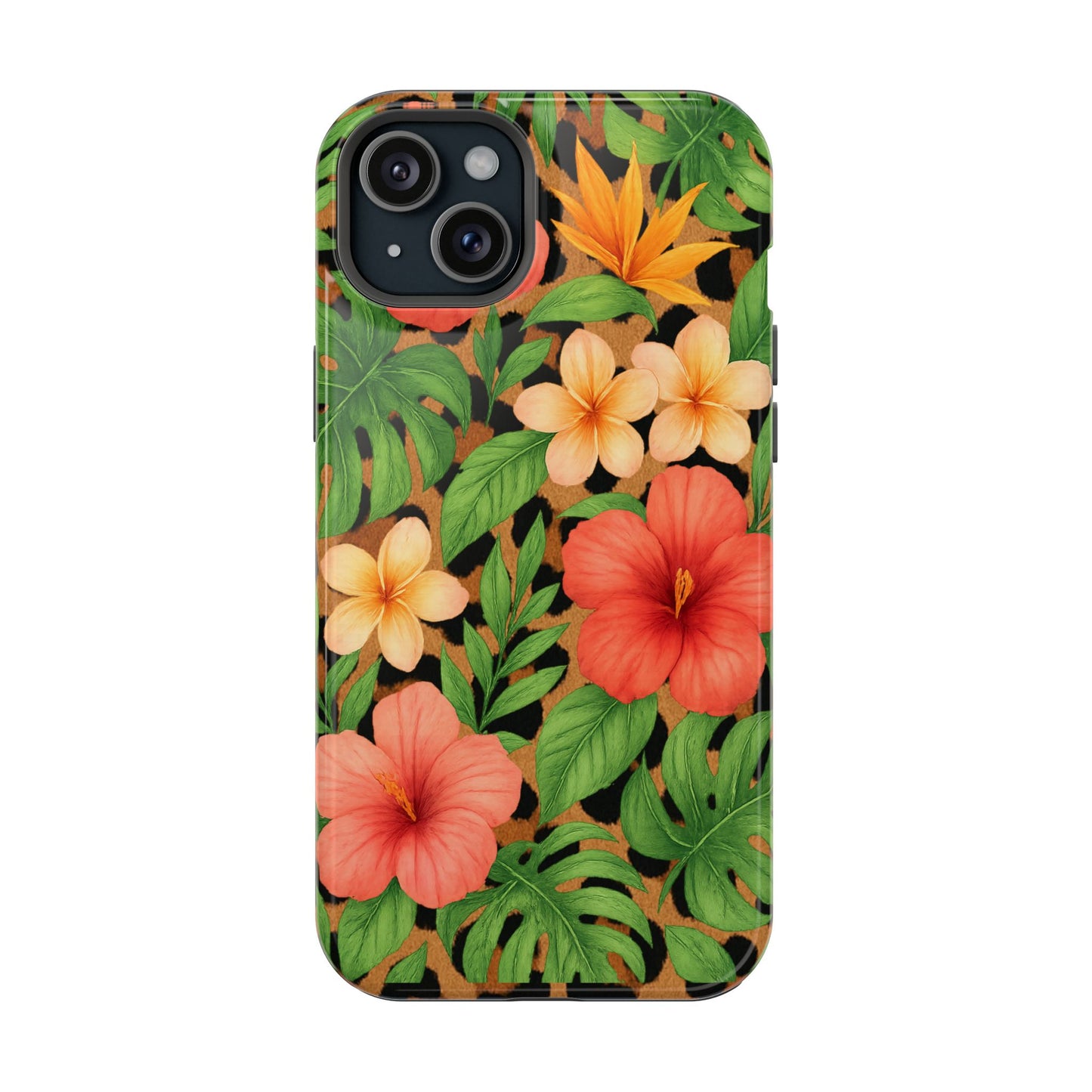 Tropical Floral Phone Case, Magnetic Tough Case for Summer Vibes, Gift for Nature Lovers, Phone Accessory for Travel, Tropical Decor