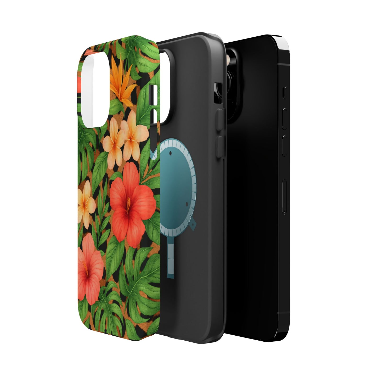 Tropical Floral Phone Case, Magnetic Tough Case for Summer Vibes, Gift for Nature Lovers, Phone Accessory for Travel, Tropical Decor