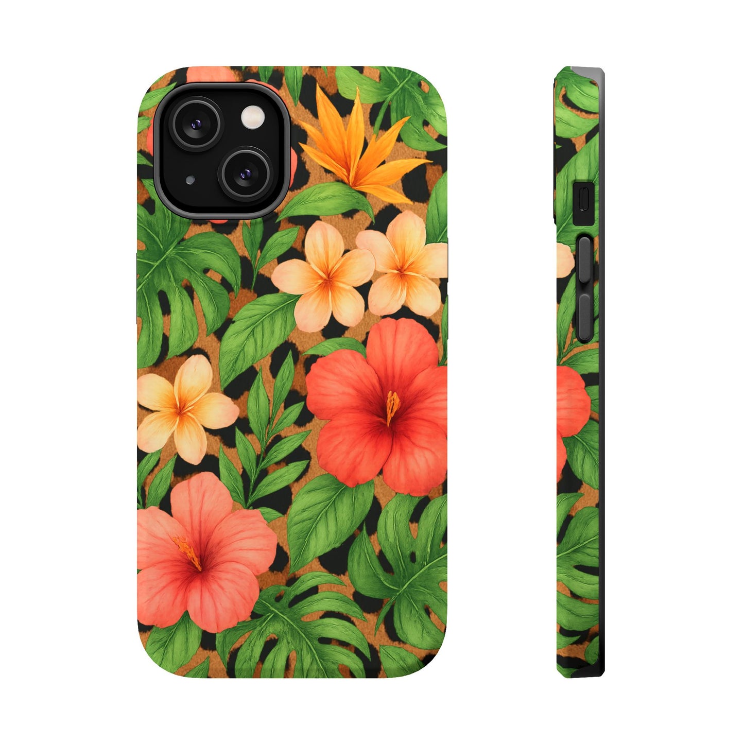 Tropical Floral Phone Case, Magnetic Tough Case for Summer Vibes, Gift for Nature Lovers, Phone Accessory for Travel, Tropical Decor