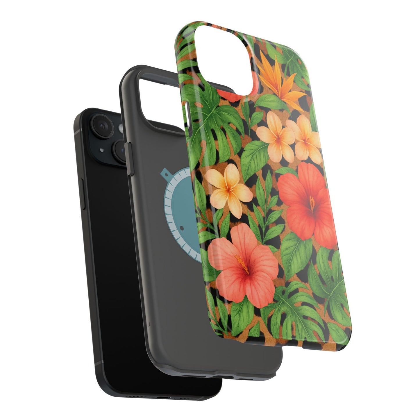 Tropical Floral Phone Case, Magnetic Tough Case for Summer Vibes, Gift for Nature Lovers, Phone Accessory for Travel, Tropical Decor