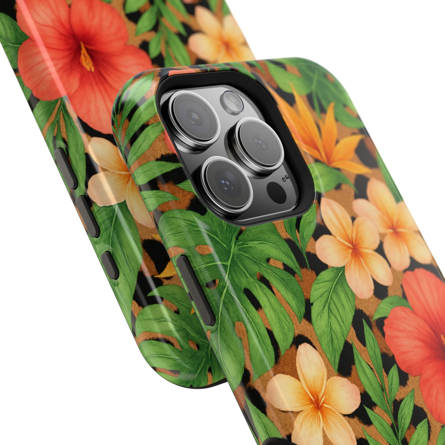 Tropical Floral Phone Case, Magnetic Tough Case for Summer Vibes, Gift for Nature Lovers, Phone Accessory for Travel, Tropical Decor