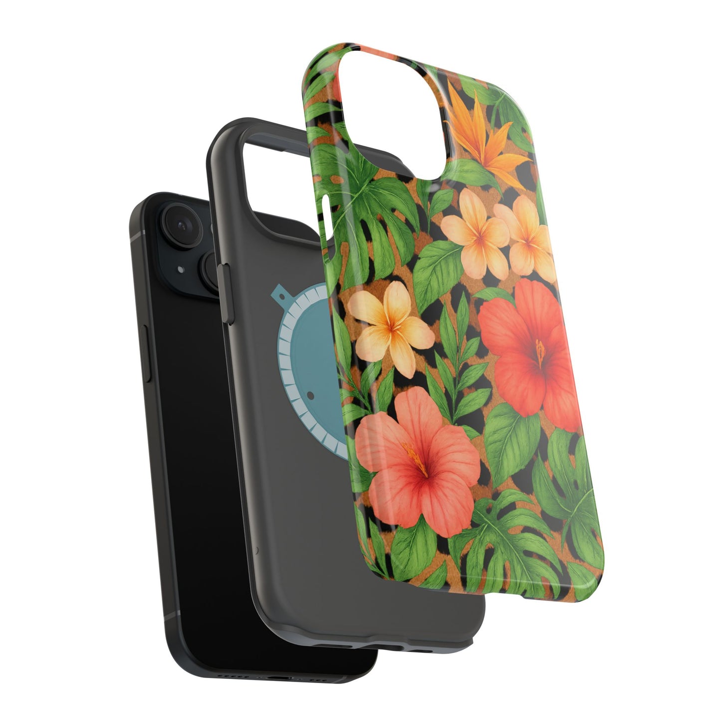 Tropical Floral Phone Case, Magnetic Tough Case for Summer Vibes, Gift for Nature Lovers, Phone Accessory for Travel, Tropical Decor
