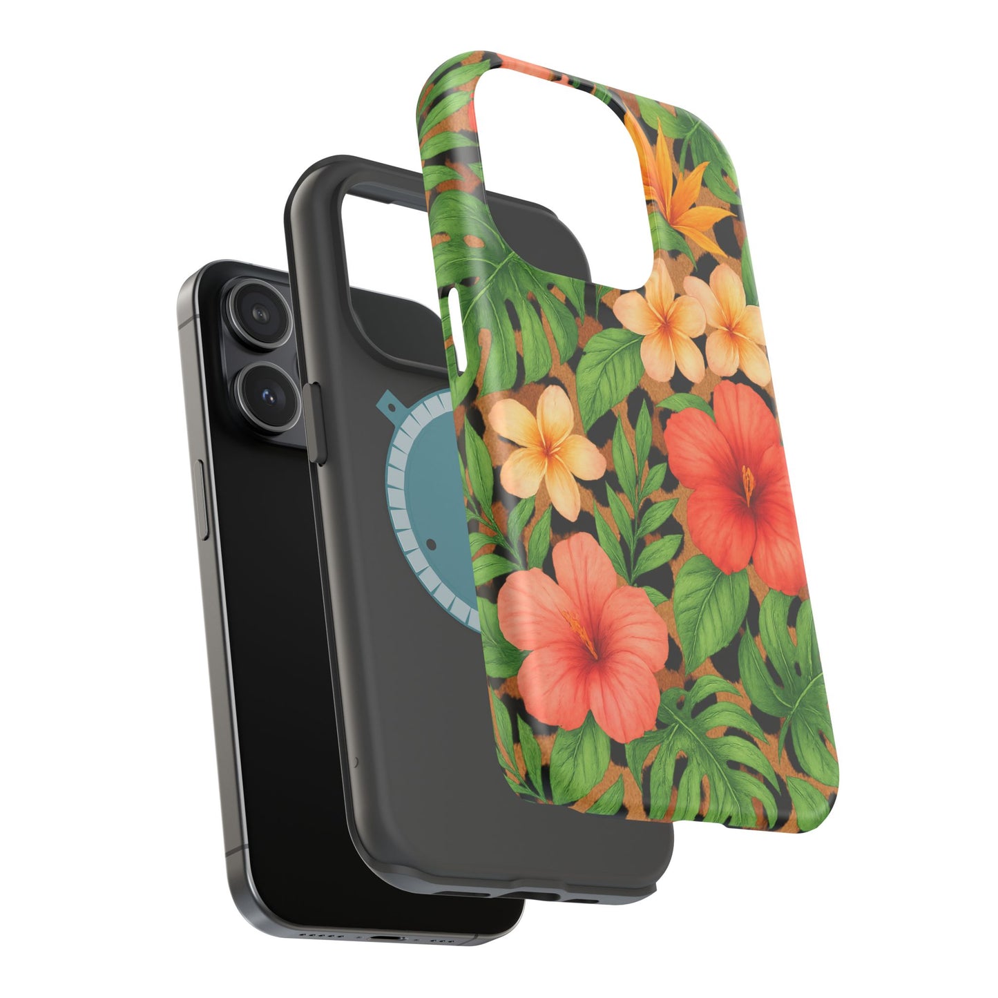 Tropical Floral Phone Case, Magnetic Tough Case for Summer Vibes, Gift for Nature Lovers, Phone Accessory for Travel, Tropical Decor
