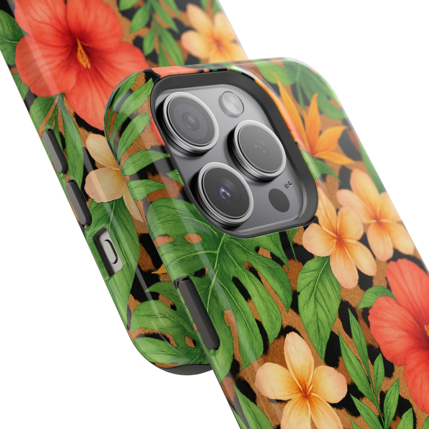 Tropical Floral Phone Case, Magnetic Tough Case for Summer Vibes, Gift for Nature Lovers, Phone Accessory for Travel, Tropical Decor