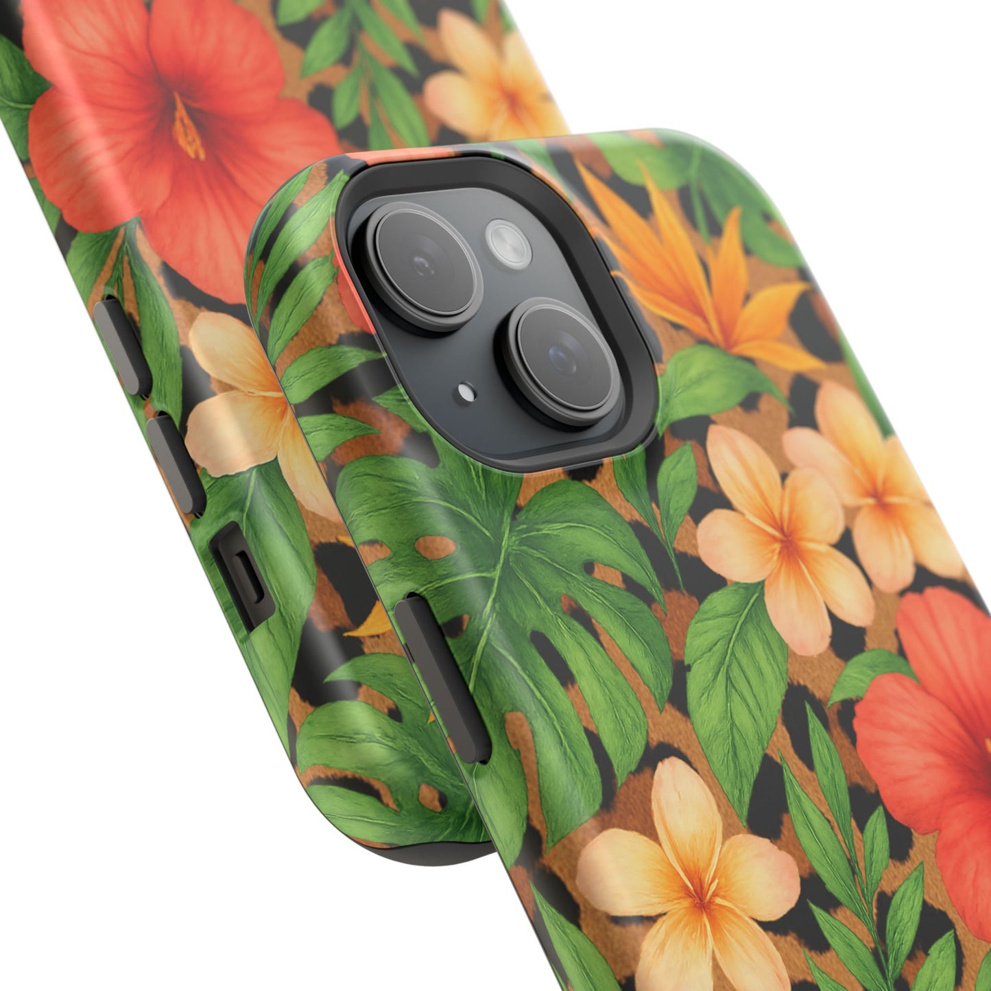 Tropical Floral Phone Case, Magnetic Tough Case for Summer Vibes, Gift for Nature Lovers, Phone Accessory for Travel, Tropical Decor