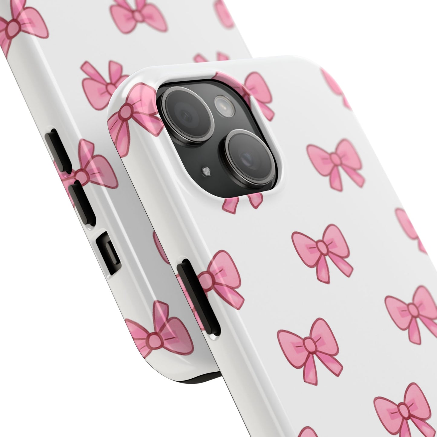 Cute Pink Bow Phone Cases, Tough Phone Cases for Girls, Stylish Phone Covers, Gift for Birthday or Special Occasion, Fashion Accessories