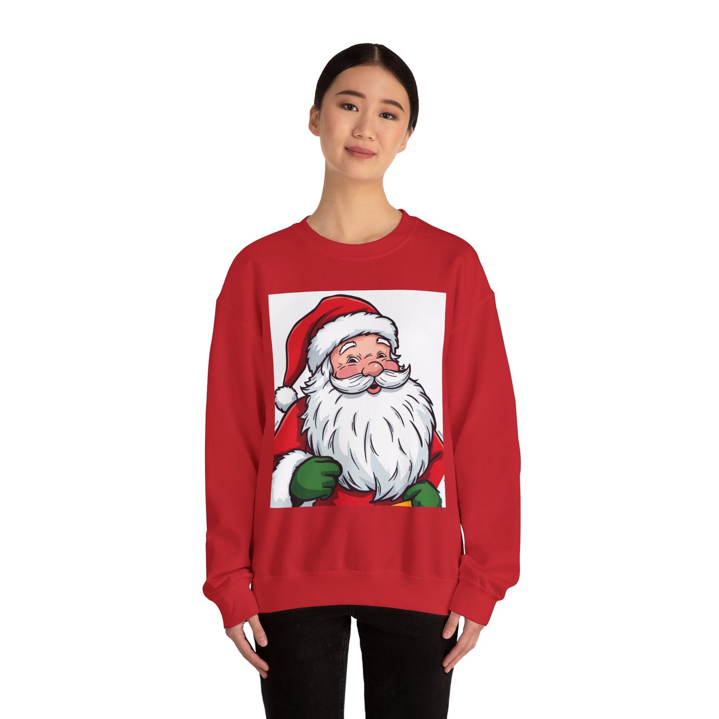 Santa Claus Graphic Sweatshirt - Vintage Merry Christmas Crewneck