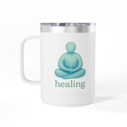 Heartwarming Coffee Mug Tumbler, Perfect for Gift, Inspirational Drinkware, Cozy Vibes, Hand-Illustrated Design, Everyday Use