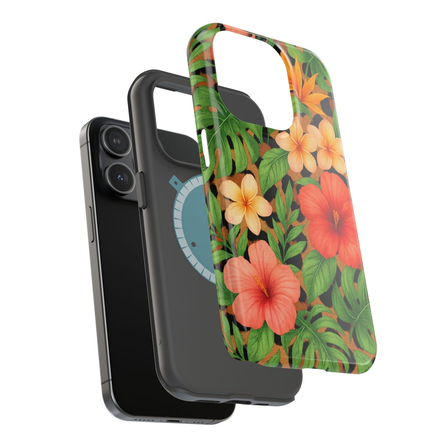 Tropical Floral Phone Case, Magnetic Tough Case for Summer Vibes, Gift for Nature Lovers, Phone Accessory for Travel, Tropical Decor
