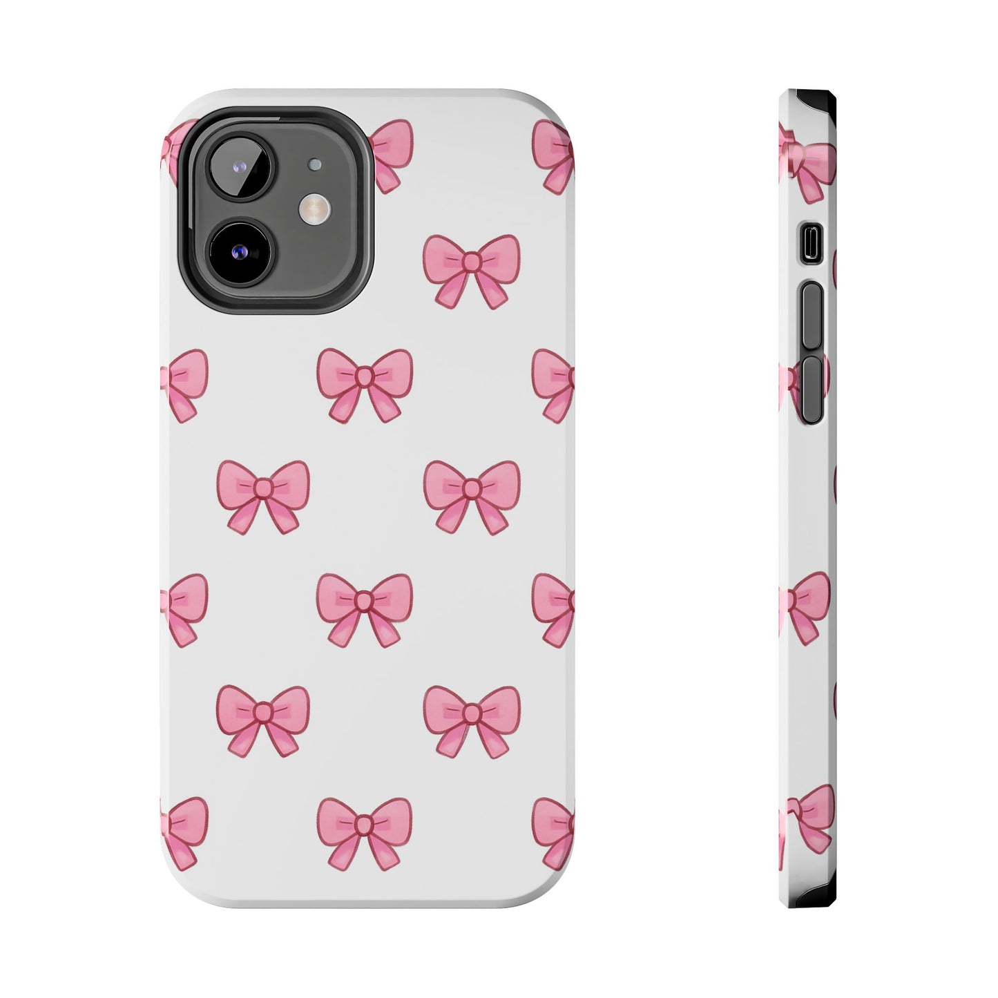Cute Pink Bow Phone Cases, Tough Phone Cases for Girls, Stylish Phone Covers, Gift for Birthday or Special Occasion, Fashion Accessories