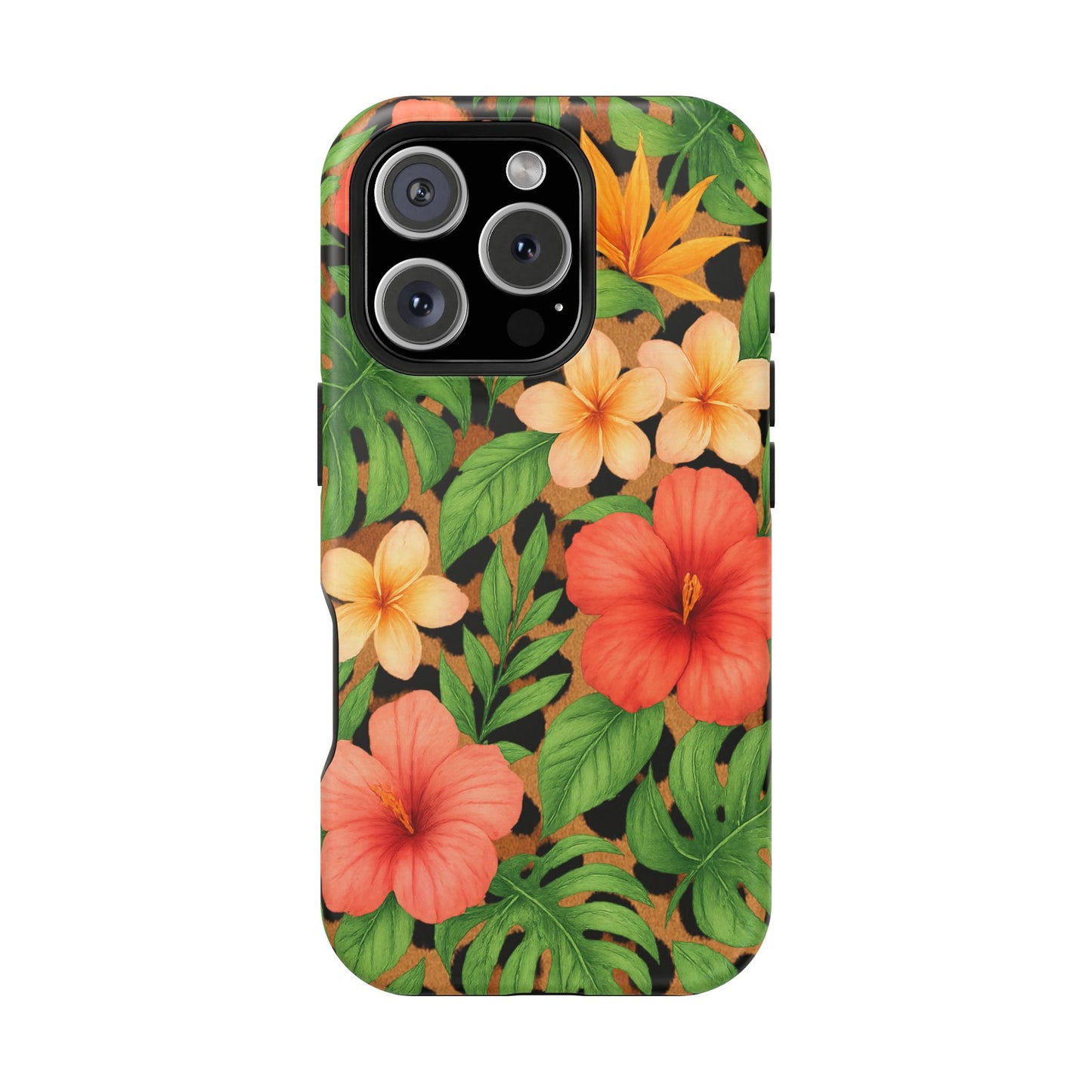 Tropical Floral Phone Case, Magnetic Tough Case for Summer Vibes, Gift for Nature Lovers, Phone Accessory for Travel, Tropical Decor