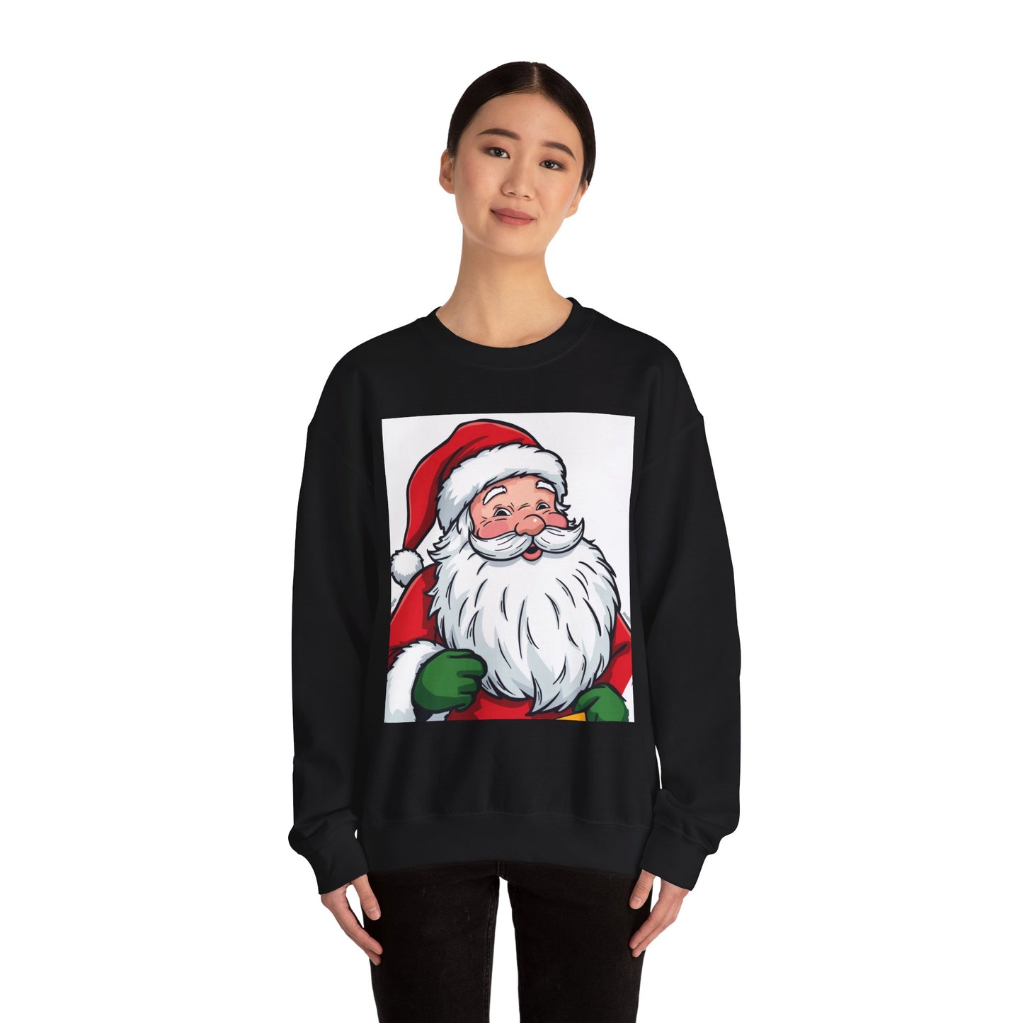 Santa Claus Graphic Sweatshirt - Vintage Merry Christmas Crewneck