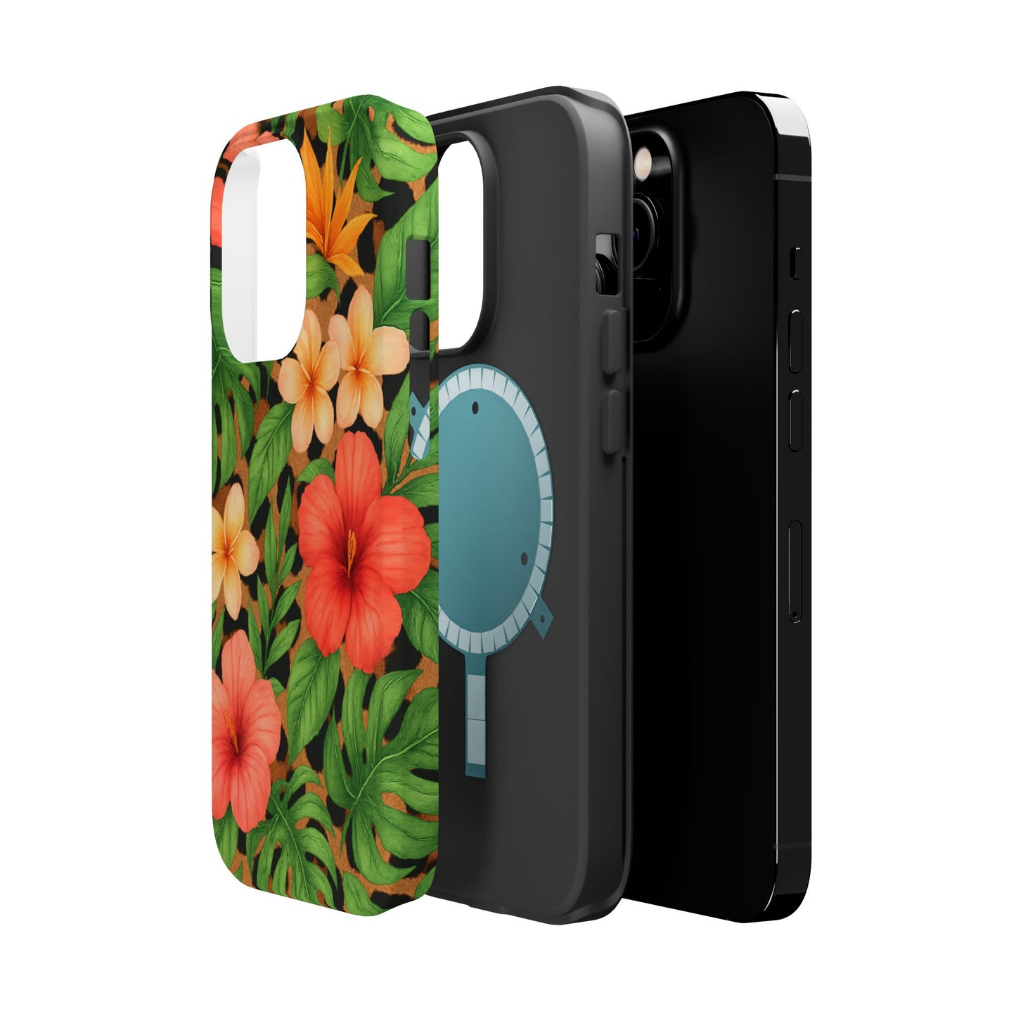 Tropical Floral Phone Case, Magnetic Tough Case for Summer Vibes, Gift for Nature Lovers, Phone Accessory for Travel, Tropical Decor