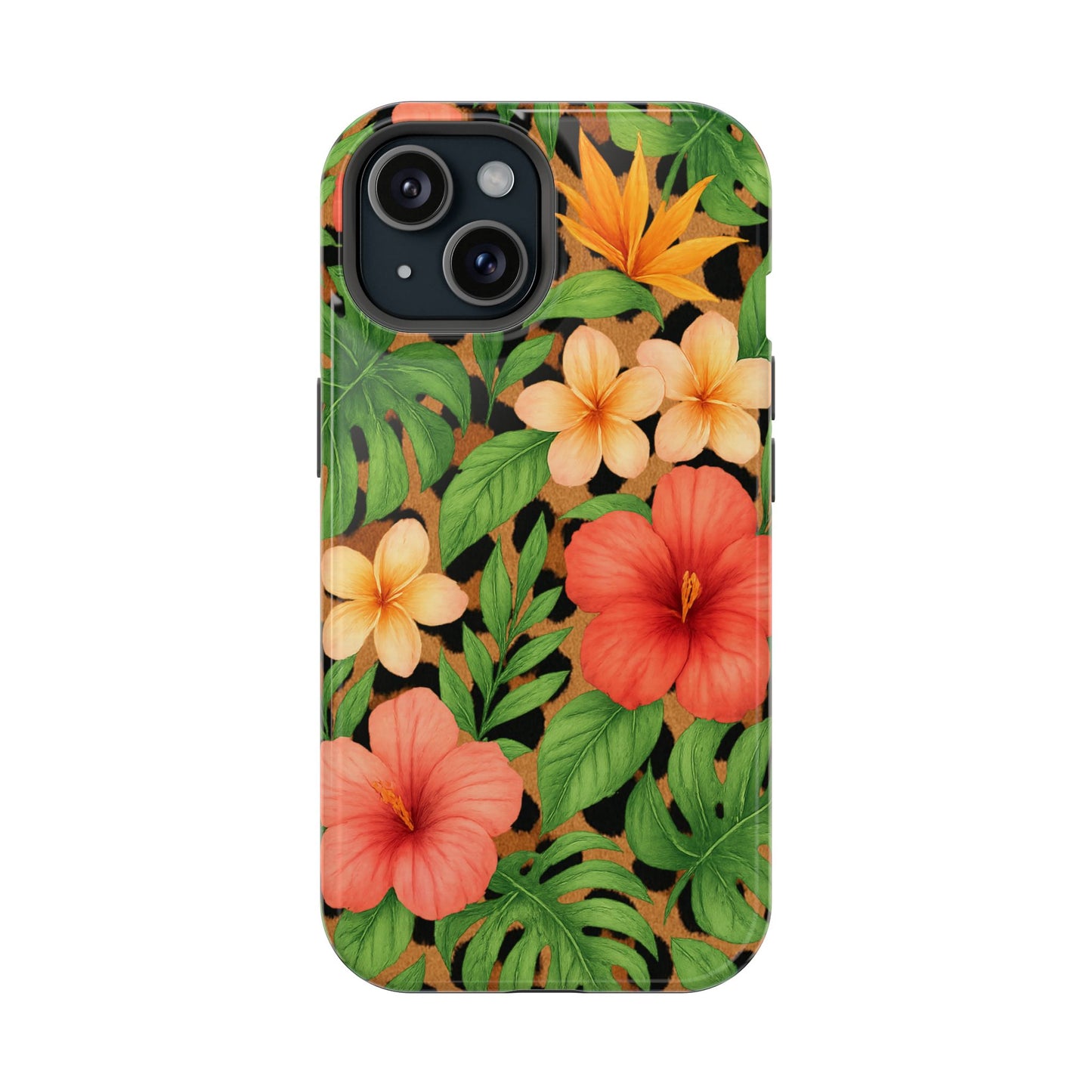 Tropical Floral Phone Case, Magnetic Tough Case for Summer Vibes, Gift for Nature Lovers, Phone Accessory for Travel, Tropical Decor
