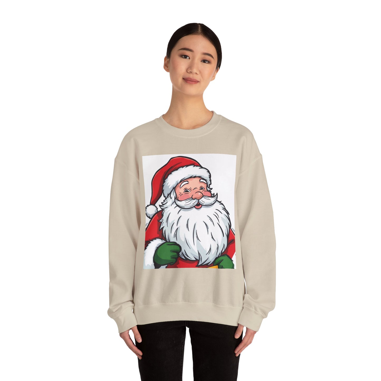 Santa Claus Graphic Sweatshirt - Vintage Merry Christmas Crewneck