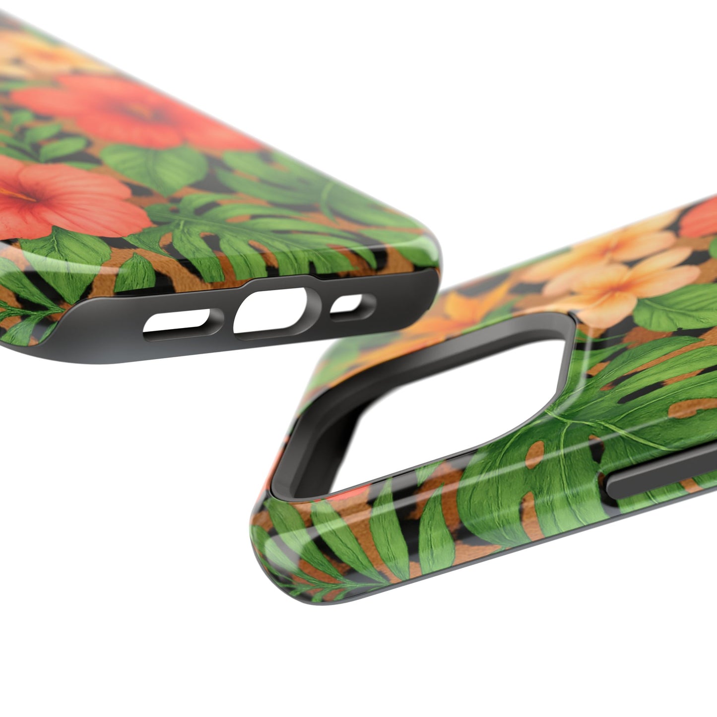 Tropical Floral Phone Case, Magnetic Tough Case for Summer Vibes, Gift for Nature Lovers, Phone Accessory for Travel, Tropical Decor