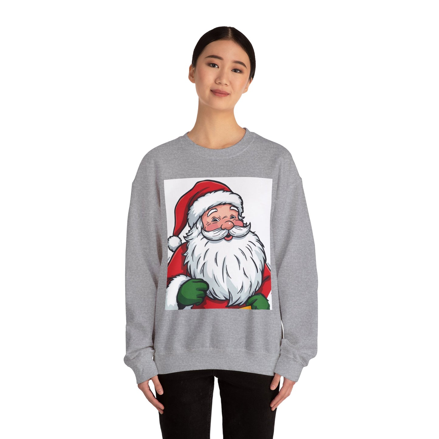Santa Claus Graphic Sweatshirt - Vintage Merry Christmas Crewneck