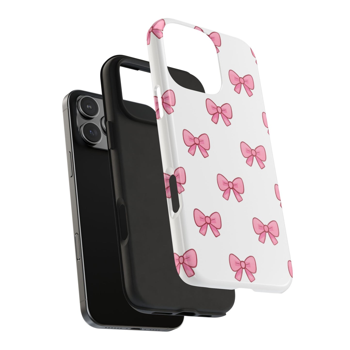 Cute Pink Bow Phone Cases, Tough Phone Cases for Girls, Stylish Phone Covers, Gift for Birthday or Special Occasion, Fashion Accessories