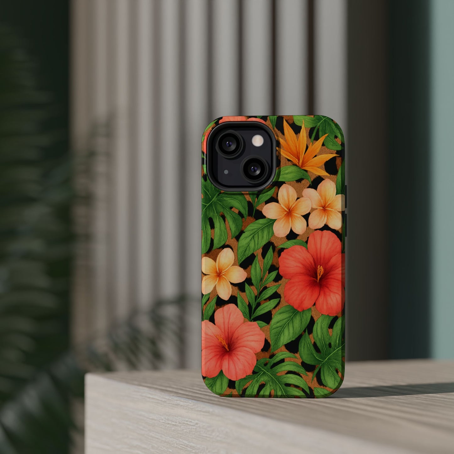 Tropical Floral Phone Case, Magnetic Tough Case for Summer Vibes, Gift for Nature Lovers, Phone Accessory for Travel, Tropical Decor