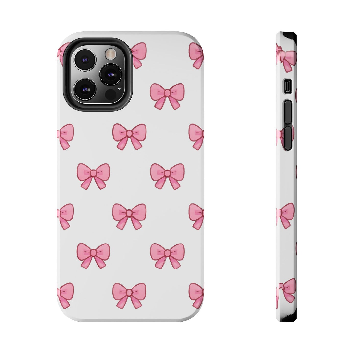 Cute Pink Bow Phone Cases, Tough Phone Cases for Girls, Stylish Phone Covers, Gift for Birthday or Special Occasion, Fashion Accessories