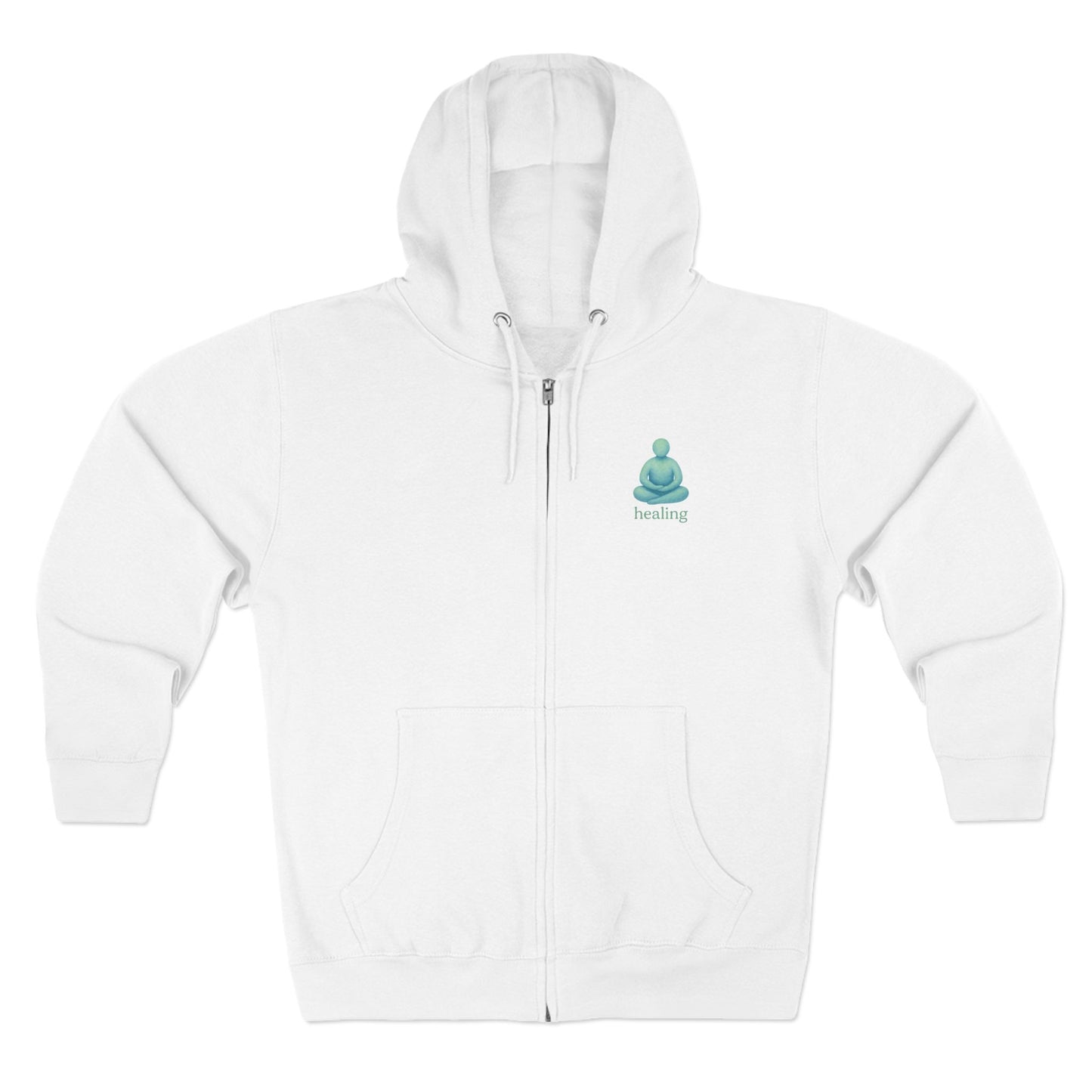 Meditative Healing Zip Hoodie, Cozy Unisex Sweatshirt for Relaxation, Mindfulness, Spiritual Gifts, Yoga Wear