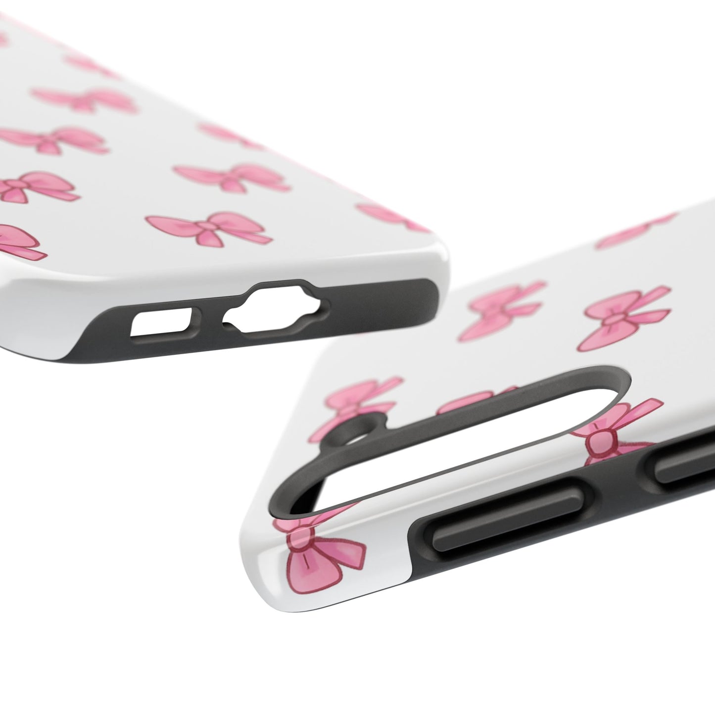 Cute Pink Bow Phone Cases, Tough Phone Cases for Girls, Stylish Phone Covers, Gift for Birthday or Special Occasion, Fashion Accessories