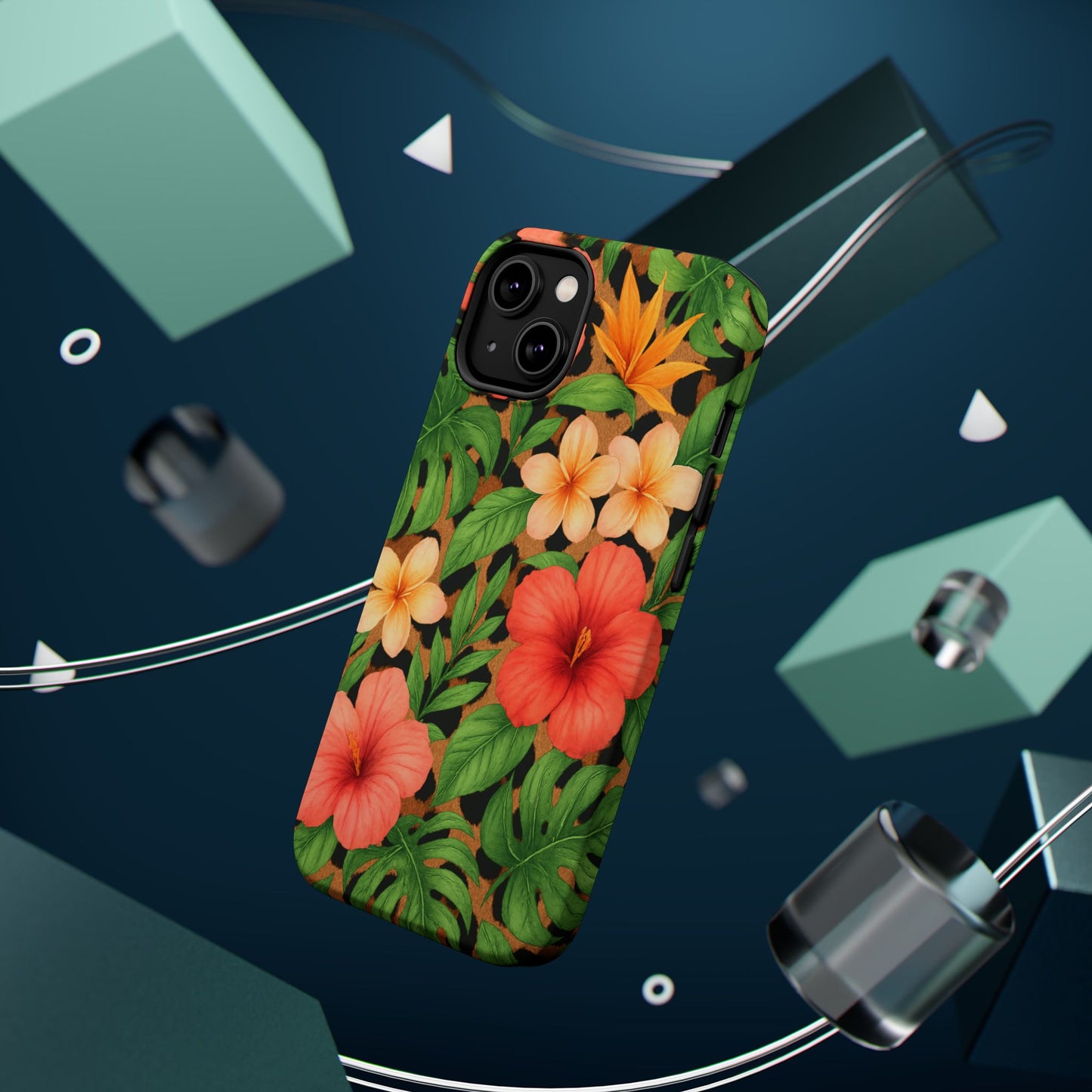 Tropical Floral Phone Case, Magnetic Tough Case for Summer Vibes, Gift for Nature Lovers, Phone Accessory for Travel, Tropical Decor