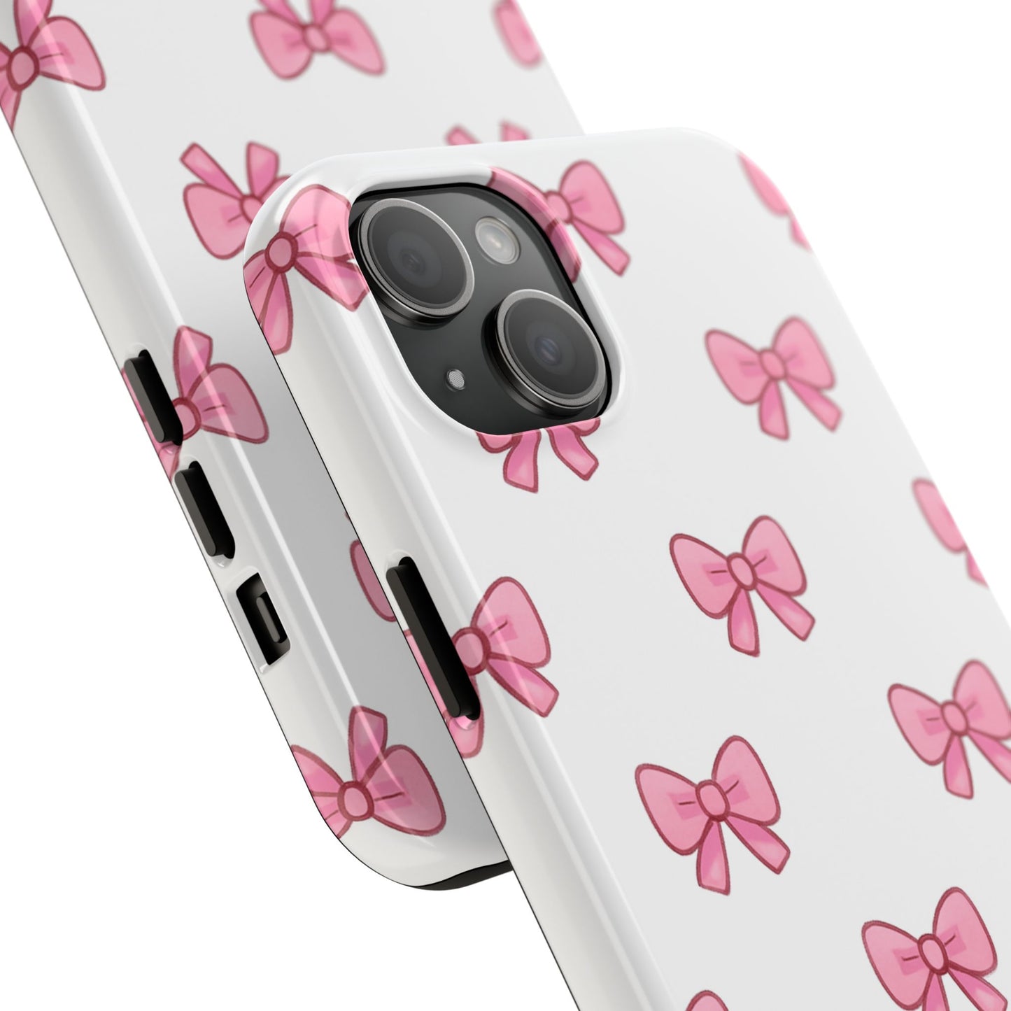 Cute Pink Bow Phone Cases, Tough Phone Cases for Girls, Stylish Phone Covers, Gift for Birthday or Special Occasion, Fashion Accessories