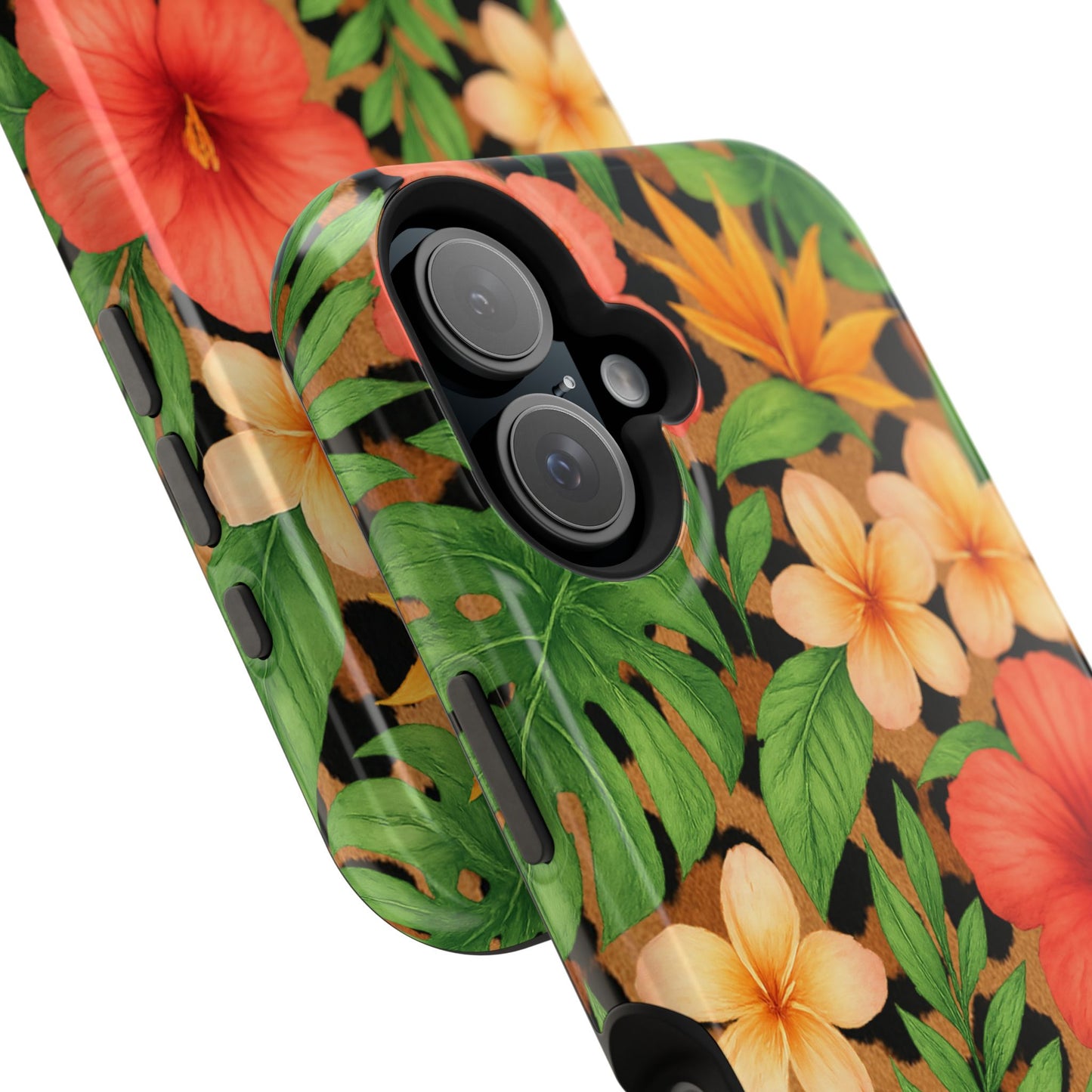 Tropical Floral Phone Case, Magnetic Tough Case for Summer Vibes, Gift for Nature Lovers, Phone Accessory for Travel, Tropical Decor