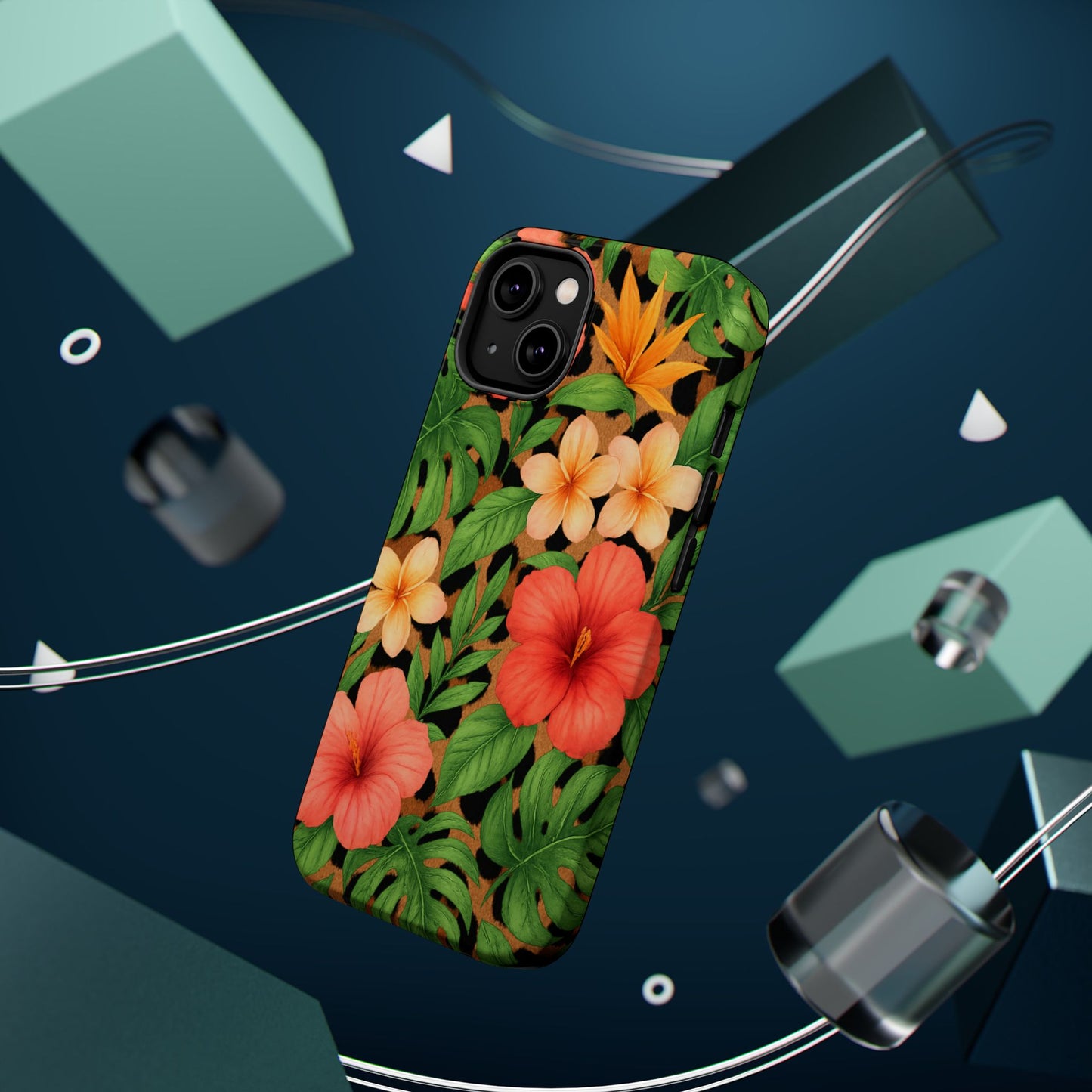 Tropical Floral Phone Case, Magnetic Tough Case for Summer Vibes, Gift for Nature Lovers, Phone Accessory for Travel, Tropical Decor