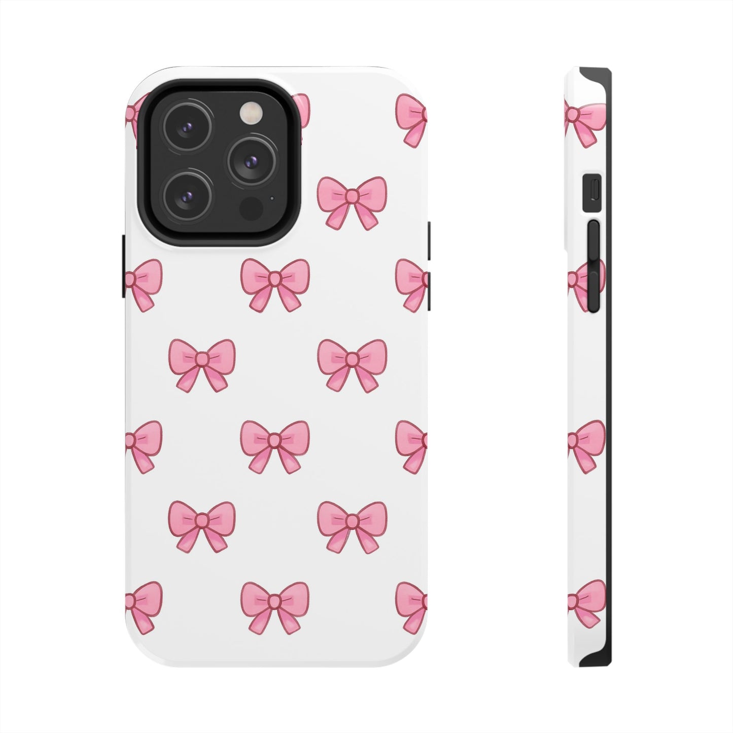 Cute Pink Bow Phone Cases, Tough Phone Cases for Girls, Stylish Phone Covers, Gift for Birthday or Special Occasion, Fashion Accessories