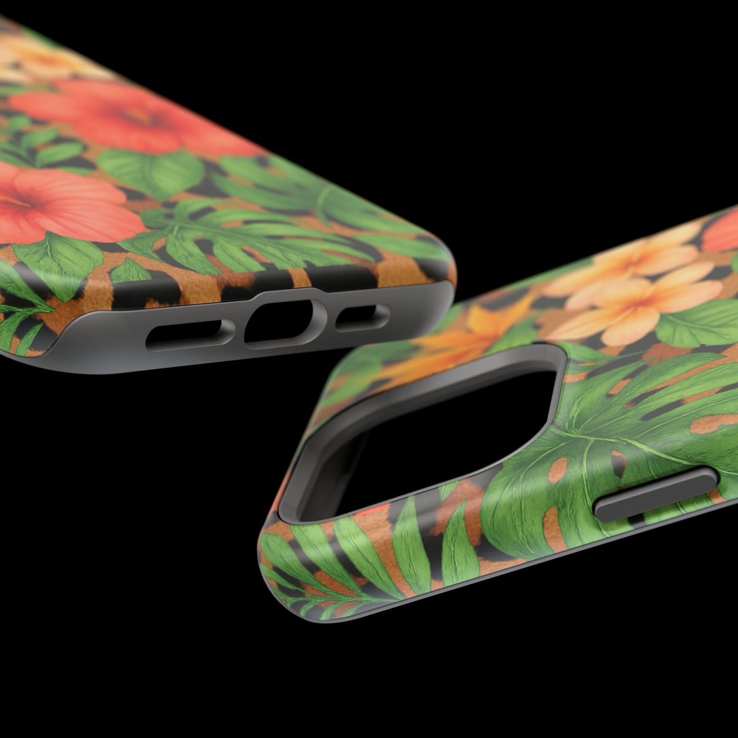 Tropical Floral Phone Case, Magnetic Tough Case for Summer Vibes, Gift for Nature Lovers, Phone Accessory for Travel, Tropical Decor