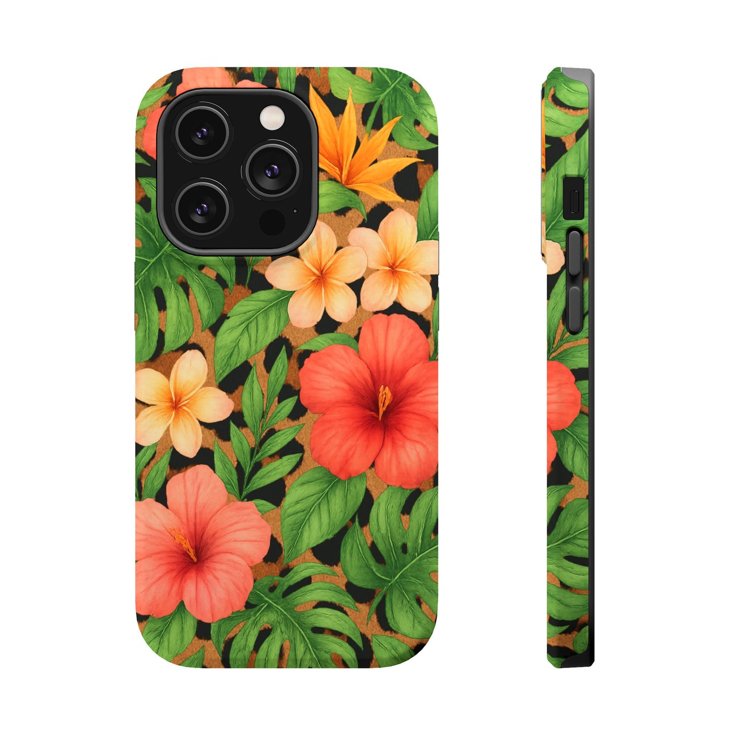 Tropical Floral Phone Case, Magnetic Tough Case for Summer Vibes, Gift for Nature Lovers, Phone Accessory for Travel, Tropical Decor