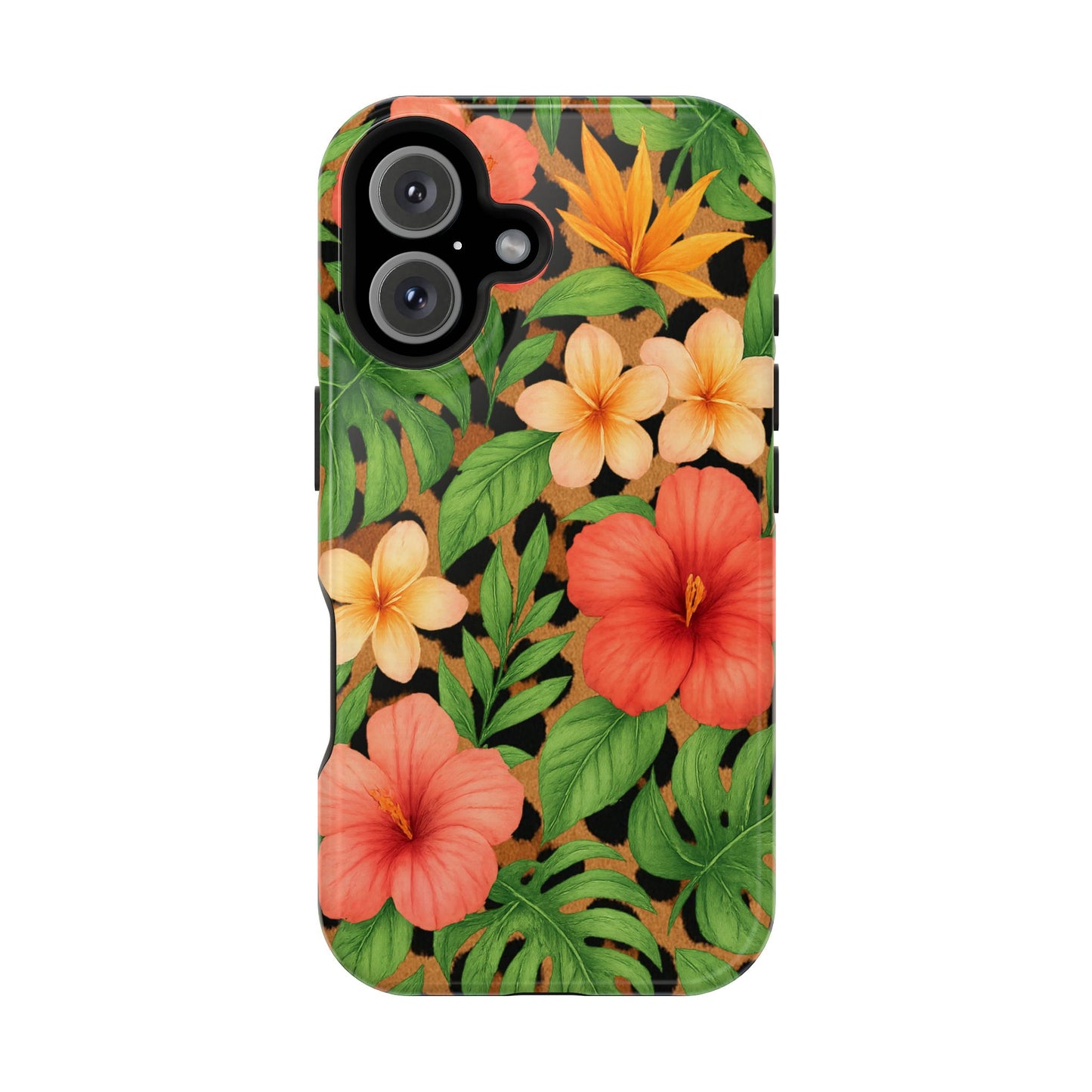 Tropical Floral Phone Case, Magnetic Tough Case for Summer Vibes, Gift for Nature Lovers, Phone Accessory for Travel, Tropical Decor