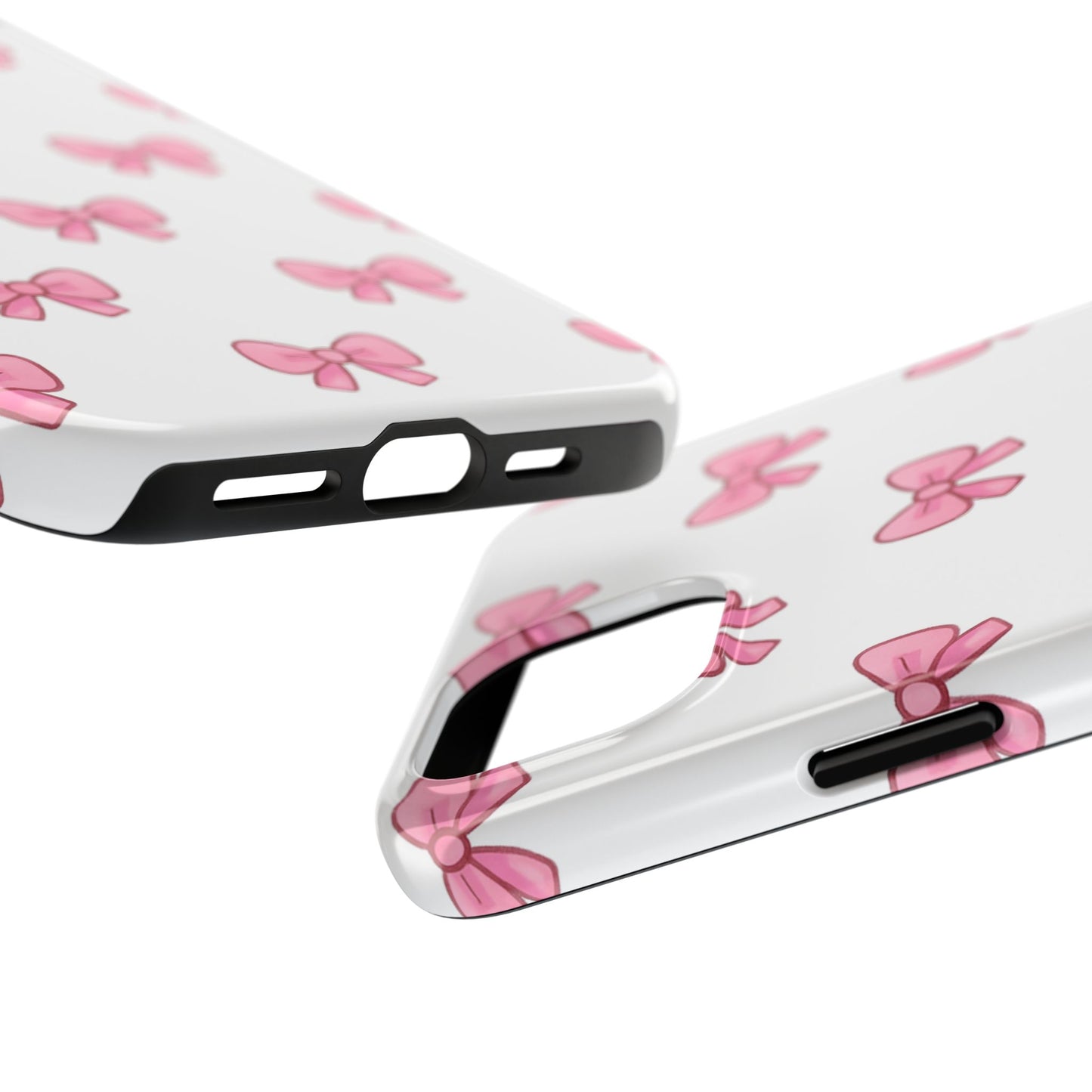 Cute Pink Bow Phone Cases, Tough Phone Cases for Girls, Stylish Phone Covers, Gift for Birthday or Special Occasion, Fashion Accessories