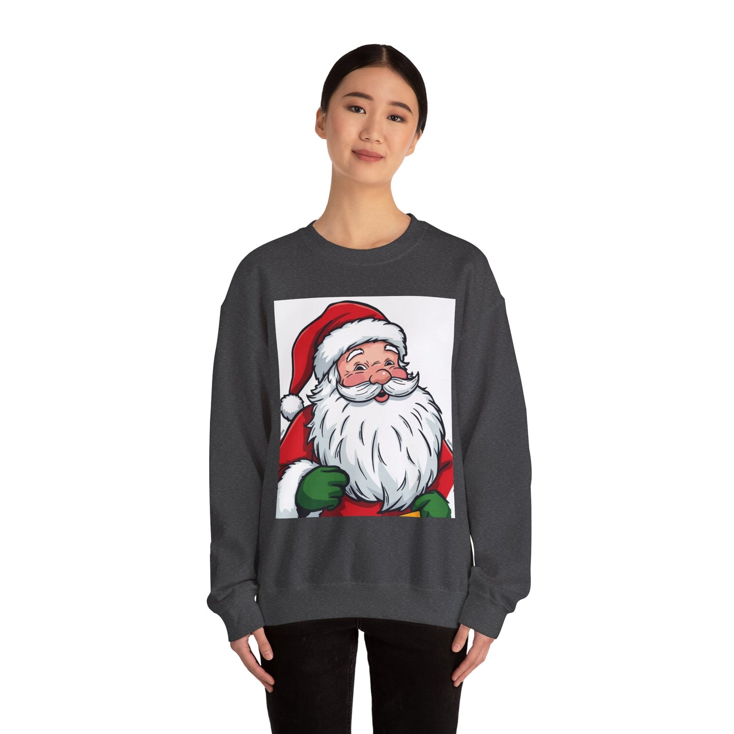 Santa Claus Graphic Sweatshirt - Vintage Merry Christmas Crewneck