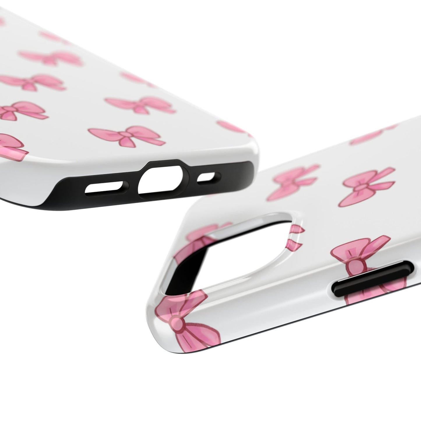 Cute Pink Bow Phone Cases, Tough Phone Cases for Girls, Stylish Phone Covers, Gift for Birthday or Special Occasion, Fashion Accessories