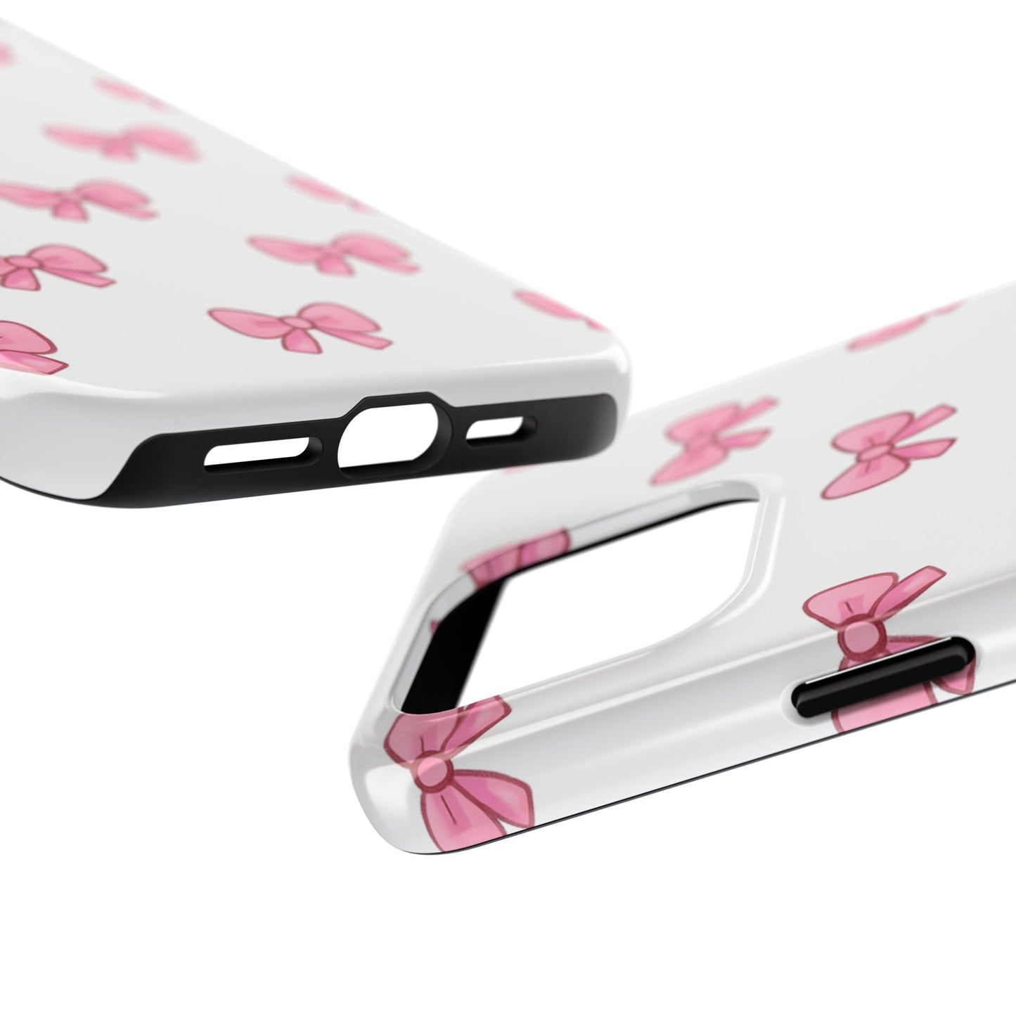 Cute Pink Bow Phone Cases, Tough Phone Cases for Girls, Stylish Phone Covers, Gift for Birthday or Special Occasion, Fashion Accessories