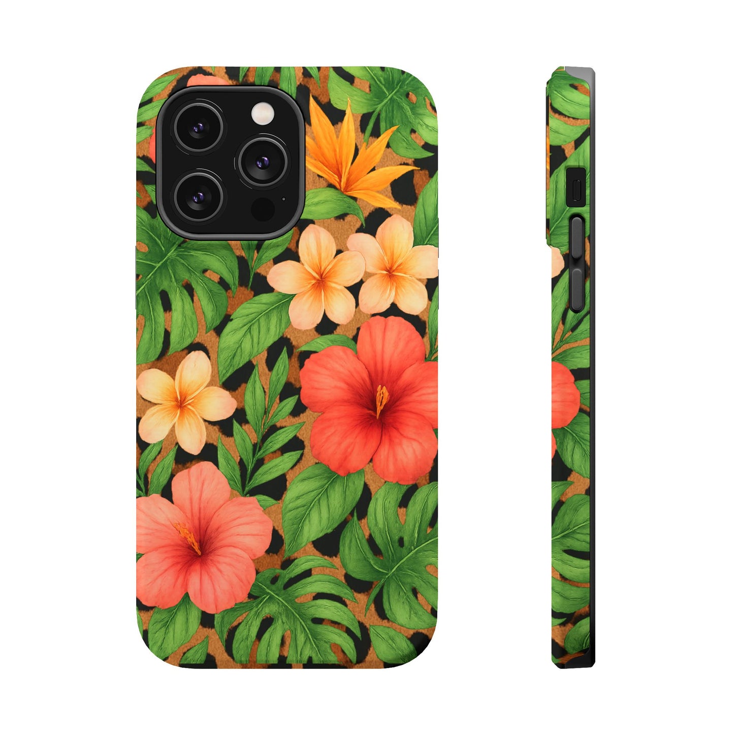 Tropical Floral Phone Case, Magnetic Tough Case for Summer Vibes, Gift for Nature Lovers, Phone Accessory for Travel, Tropical Decor