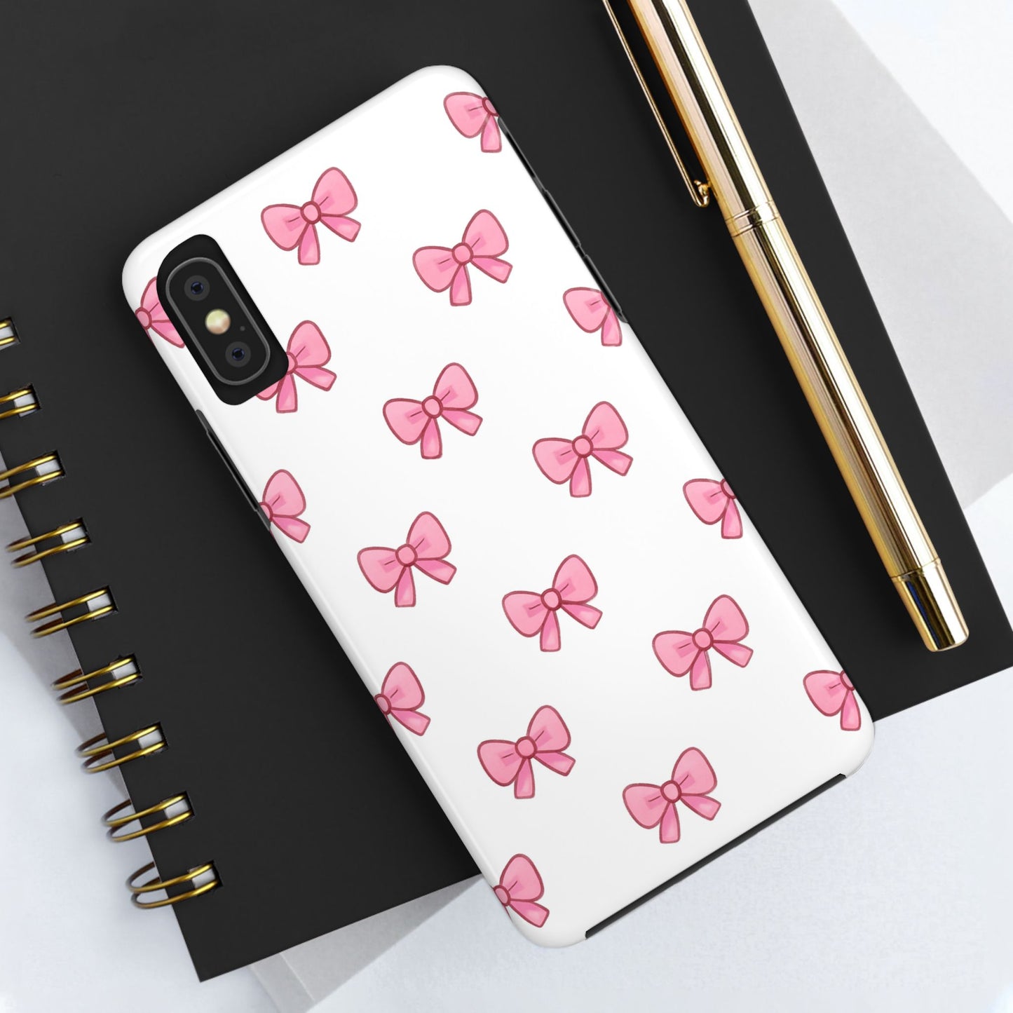 Cute Pink Bow Phone Cases, Tough Phone Cases for Girls, Stylish Phone Covers, Gift for Birthday or Special Occasion, Fashion Accessories