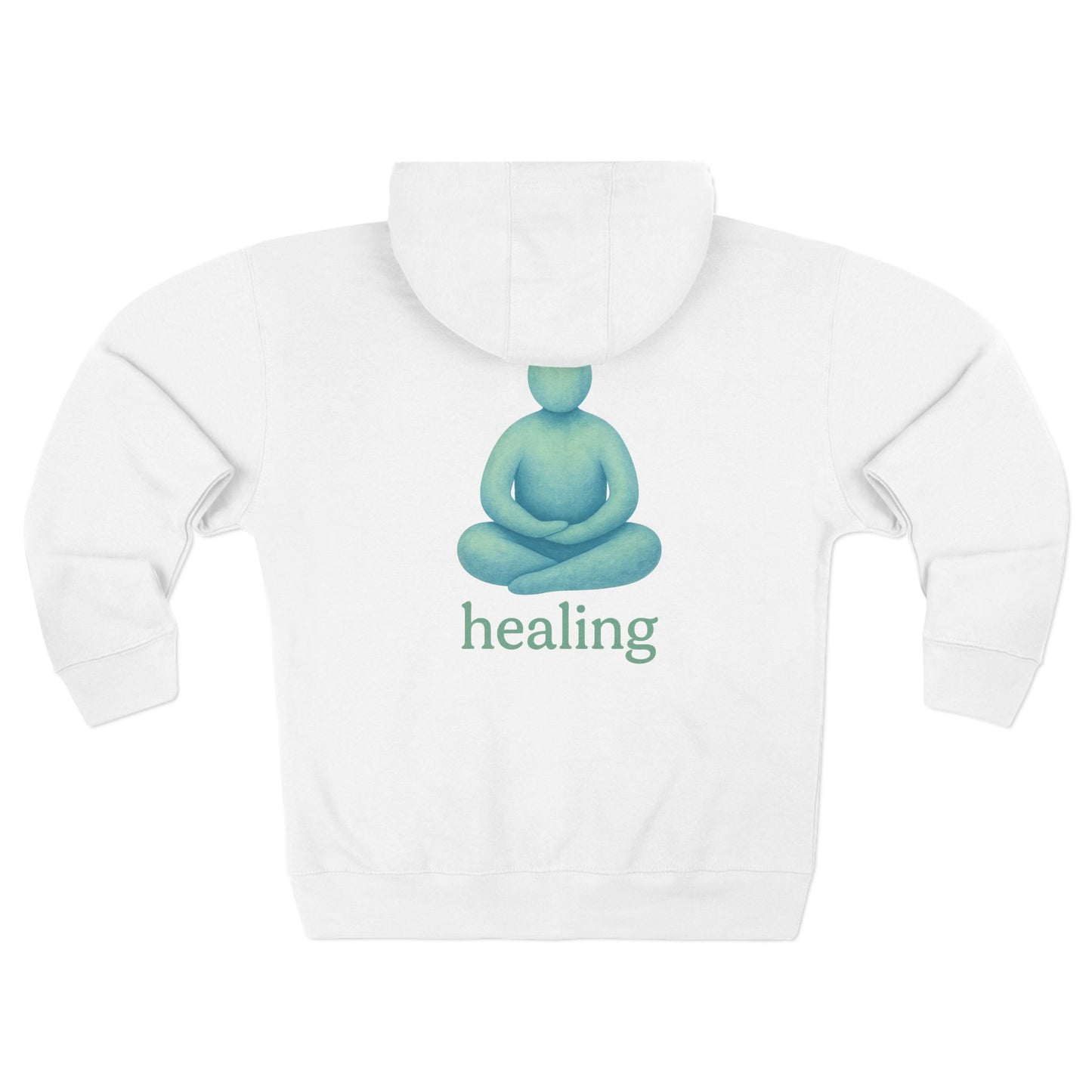 Meditative Healing Zip Hoodie, Cozy Unisex Sweatshirt for Relaxation, Mindfulness, Spiritual Gifts, Yoga Wear