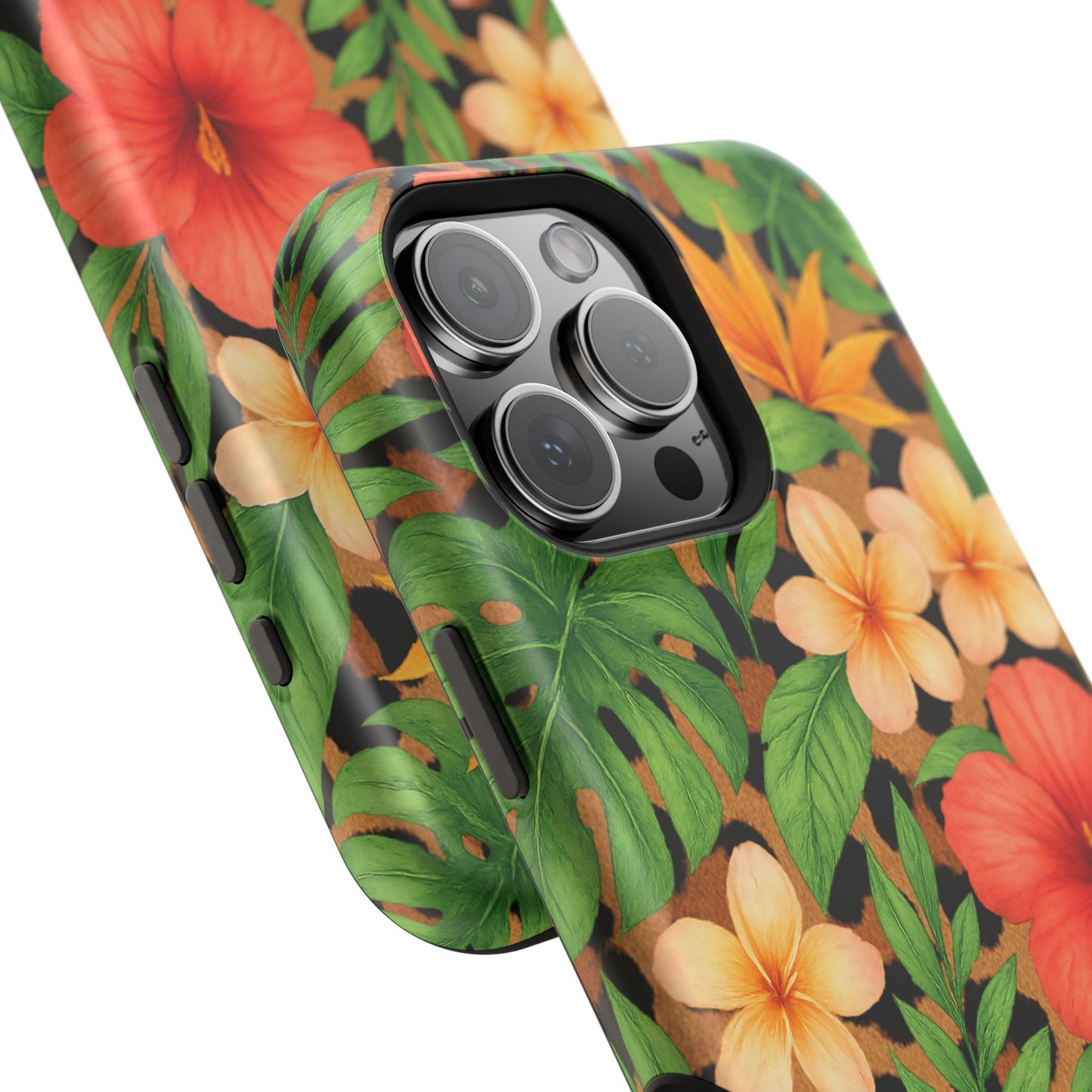 Tropical Floral Phone Case, Magnetic Tough Case for Summer Vibes, Gift for Nature Lovers, Phone Accessory for Travel, Tropical Decor