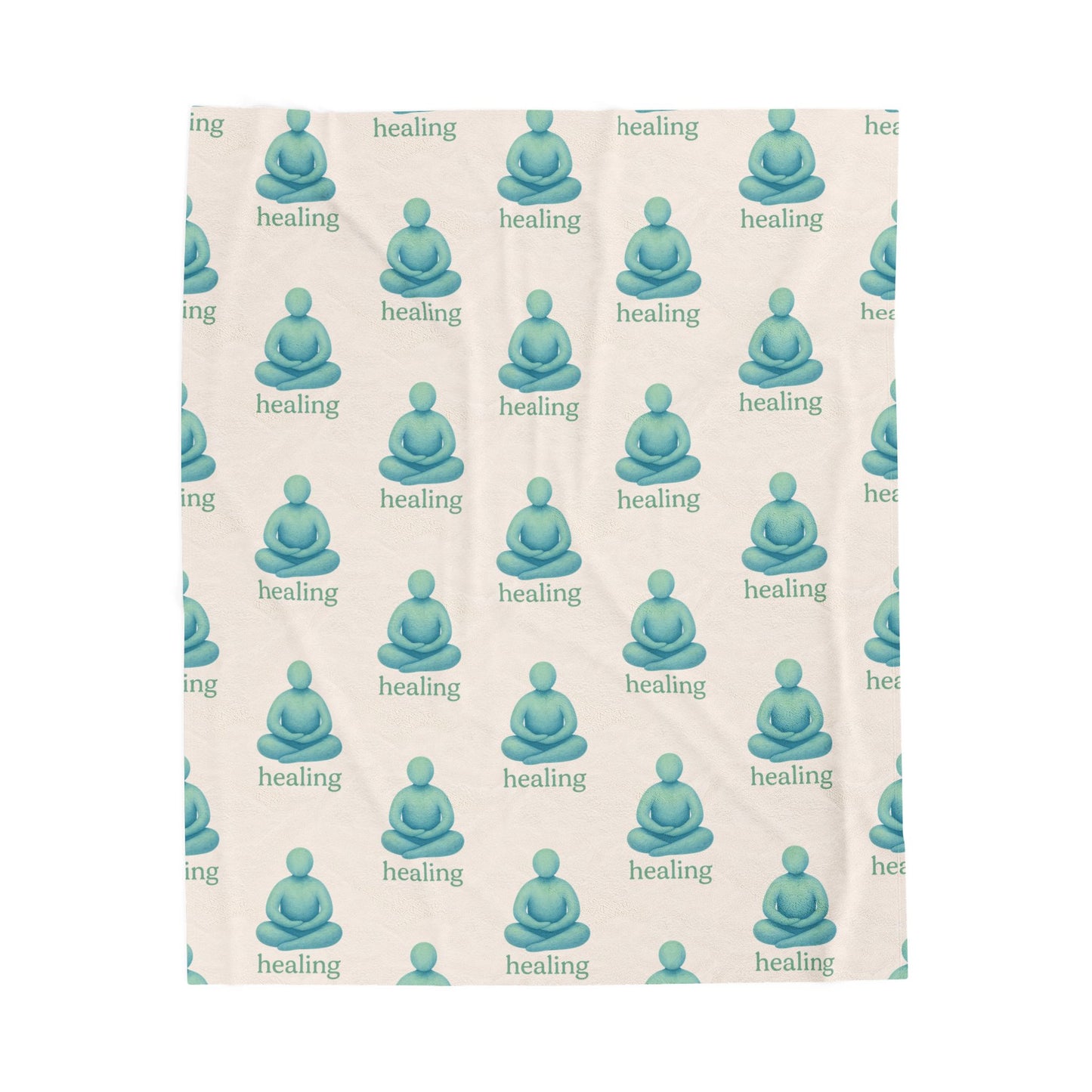 Healing Meditation Velveteen Plush Blanket, Soft Throw for Relaxation, Cozy Home Décor, Birthday Gift, Mindfulness Essentials