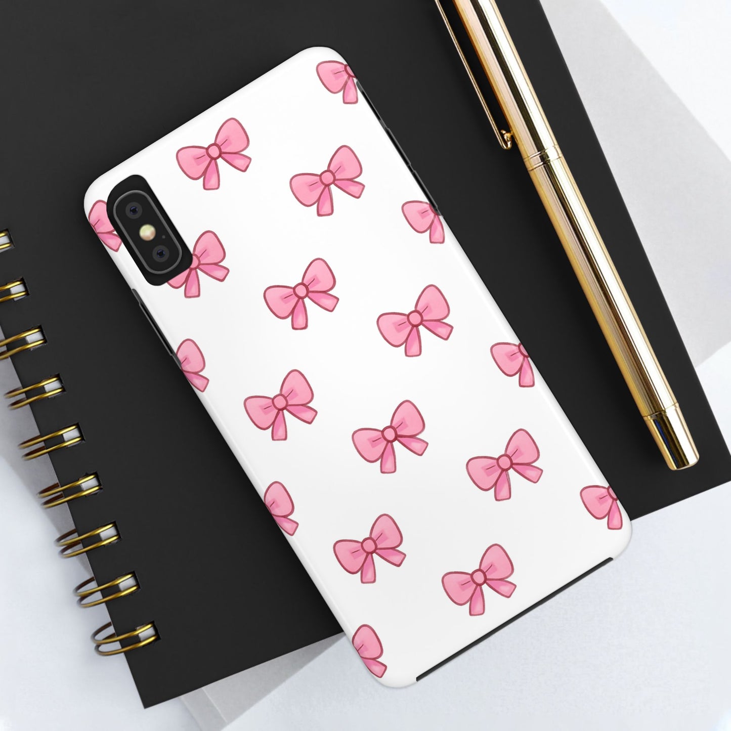 Cute Pink Bow Phone Cases, Tough Phone Cases for Girls, Stylish Phone Covers, Gift for Birthday or Special Occasion, Fashion Accessories