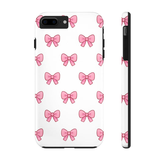 Cute Pink Bow Phone Cases, Tough Phone Cases for Girls, Stylish Phone Covers, Gift for Birthday or Special Occasion, Fashion Accessories